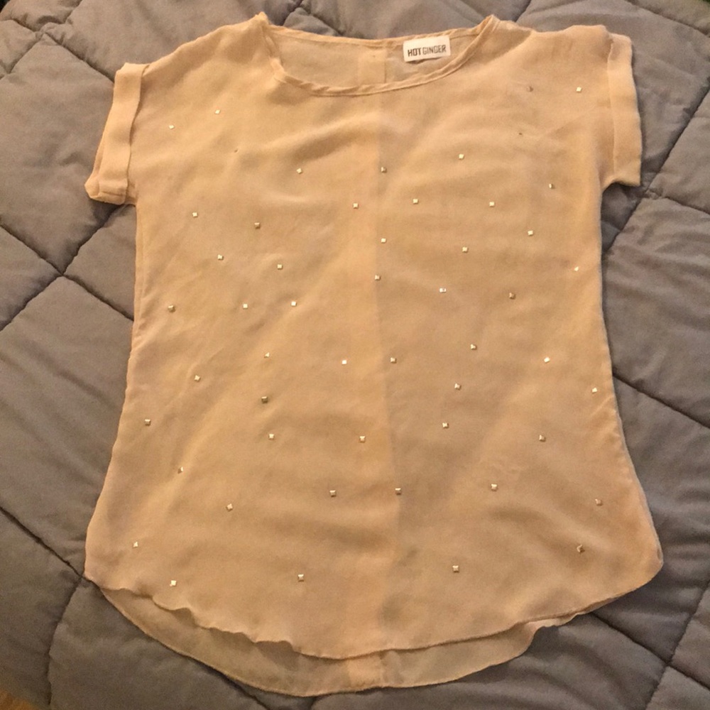 Studded cream top